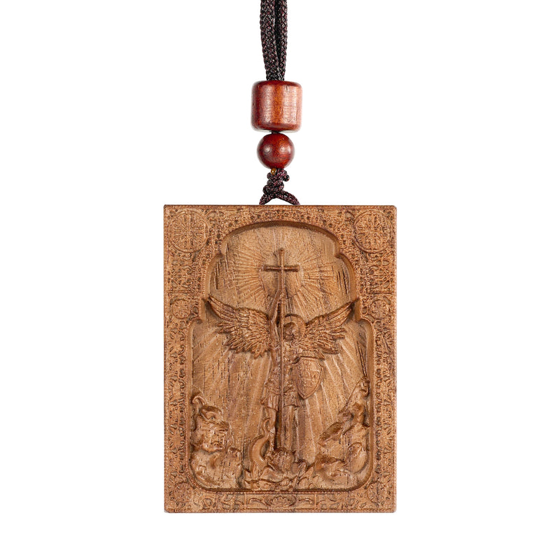 North American Black Walnut St. Michael Pendant