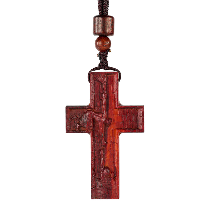 Red Purple Sandalwood Savior's Cross Pendant
