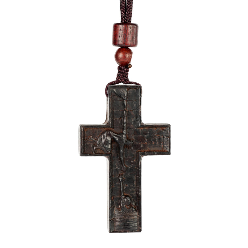 Black Purple Sandalwood Savior's Cross Pendant